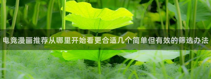 免费漫画在线阅读:电竞漫画推荐从哪里开始看更合适几个简单但有效的筛选办法